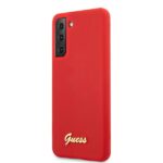 Guess GUHCS21MLSLMGRE S21+ G996 red hardcase Silicone Script Metal Logo - imagine 2