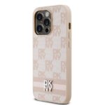 DKNY DKHCP14LPCPTSSP iPhone 14 Pro 6.1 inch pink hardcase Leather Checkered Mono Pattern & Printed S - imagine 2