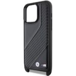 Case BMW BMHCP15L23PSCCK iPhone 15 Pro 6.1" black hardcase M Edition Carbon Stripe & Strap - imagine 5