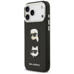 Karl Lagerfeld FW Grained Karl & Choupette Heads Pins & Logo Case for iPhone 17 Pro Max Black - imagine 2