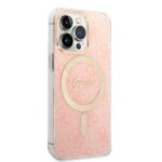 Guess Set GUBPP13XH4EACSP Case+ Charger iPhone 13 Pro Max pink hard case 4G Print MagSafe - imagine 4