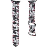 Hello Kitty Strap HKAWMSDIESK Apple Watch 38/40/41mm Black Strap Silicone Heads & Stripes - imagine 3