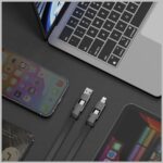 Cable Bazic GoCharge Alucable 4in1 (USB-A/USB-C - USB-C/Lightning) 15cm 60W 3A PD Fast Charge gold - imagine 6