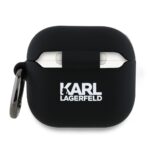 Karl Lagerfeld KLA4RUNCHK AirPods 4 cover black Silicone Choupette Head 3D - imagine 2