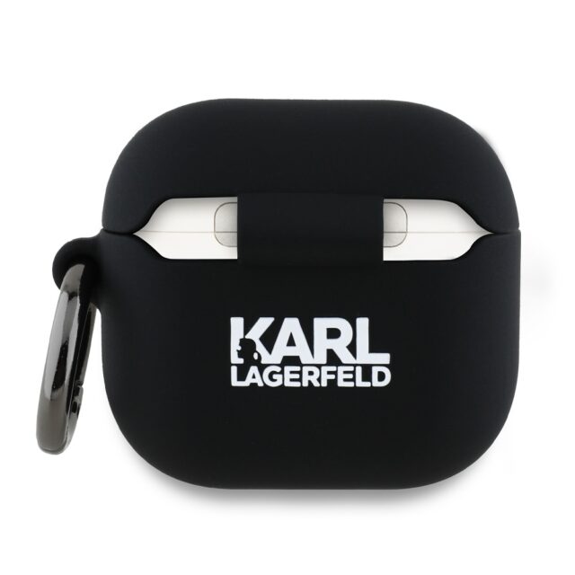 Karl Lagerfeld KLA4RUNCHK AirPods 4 cover black Silicone Choupette Head 3D - imagine 2
