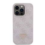 Guess GUHCP15LP4TDPP iPhone 15 Pro 6.1" pink hardcase Leather 4G Triangle Strass - imagine 3