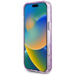 Case Guess Glitter Flowers Triangle Buttons MagSafe for iPhone 16 Pro purple - imagine 5