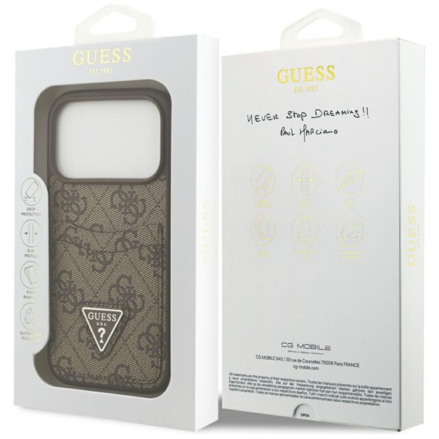 Case Guess 4G Double Card Triangle for iPhone 17 Pro brown - imagine 8