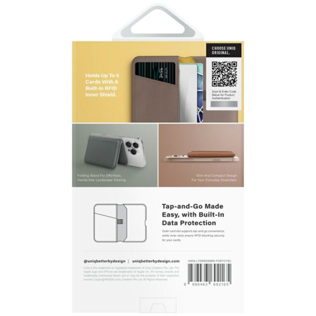 Magnetic RFID wallet UNIQ Lyden DS stand phone gray - imagine 5