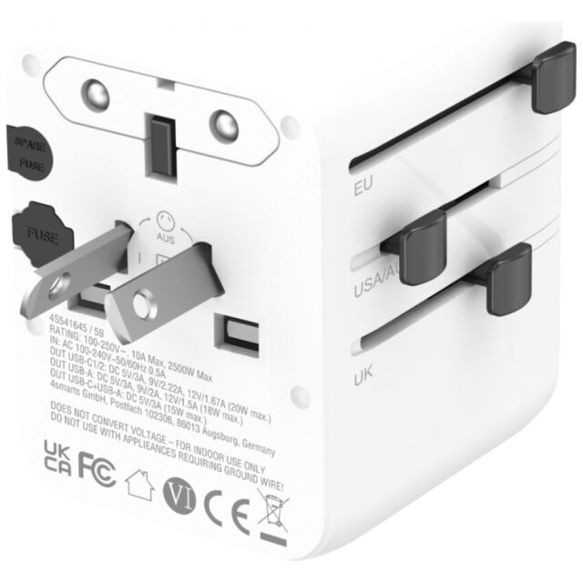 Travel adapter 4smarts Nomad GaN 20W 2C+1A white - imagine 3