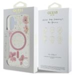 Guess GUHMP16SRBFGFGMP iPhone 16 6.1" pink hardcase Resin Flower Glitter MagSafe - imagine 8