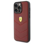 Ferrari FEHCP15XRDUR iPhone 15 Pro Max 6.7" red hardcase Leather Stitched Lines - imagine 2