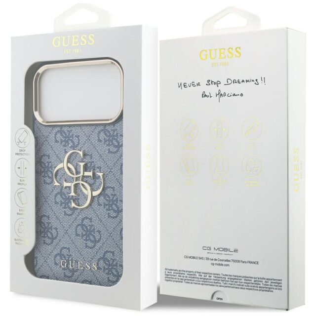 Case Guess 4G Big 4G Classic Logo for iPhone 17 Pro Max blue gold - imagine 8