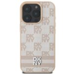 DKNY DKHCP16XPCPTSSP iPhone 16 Pro Max 6.9" pink hardcase Checkered Pattern & Printed Stripes - imagine 3