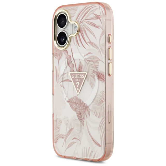 Guess Jungle Tonal Triangle MagSafe Case for iPhone 17 Pink - imagine 2