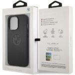 Case BMW BMHCP13LREELK iPhone 13 Pro / 13 6.1" black hardcase Leather Emboss - imagine 8