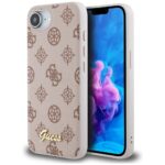 Case Guess Peony Script Logo MagSafe for iPhone 16e brown