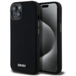 DKNY DKHMP14SSMCHLK iPhone 14 / 15 / 13 6.1" black hardcase Liquid Silicone Small Metal Logo MagSafe
