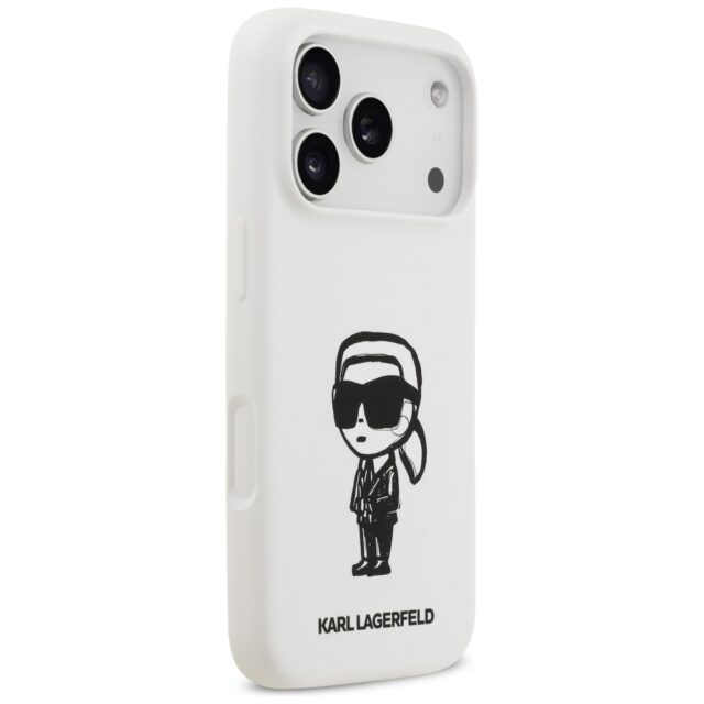 Case Karl Lagerfeld Silicone Karl Sketch & Logo MagSafe for iPhone 17 Pro white - imagine 4