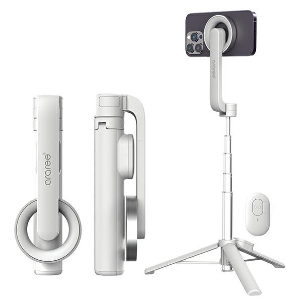 cps-10d88bde1dec7a7e98f862c91c066bff-2025-12-05-20-47-28 Araree Selfie Stick Bluetooth Magfie Pod white MagSafe Tripod AR60-01727B - imagine 1