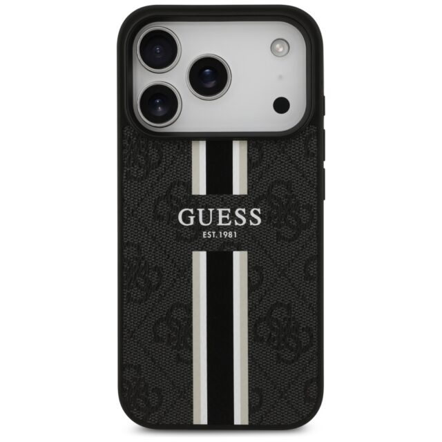 Case Guess 4G Printed Stripes MagSafe for iPhone 17 Pro black - imagine 3