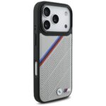 BMW M Tricolor Metal Logo MagSafe Case for iPhone 17 Pro Gray - imagine 4