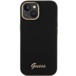 Guess GUHCP15SSMBSLK iPhone 15 / 14 /13 6.1" black hardcase Silicone Script Metal Logo & Fram - imagine 3