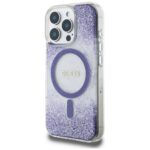 Guess HC Resin Bottom Glitter Case for iPhone 16 Pro Max MagSafe Purple - imagine 2