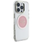 Case Guess IML Metal Colored Circle Classic Logo MagSafe for iPhone 16 Pro pink - imagine 4