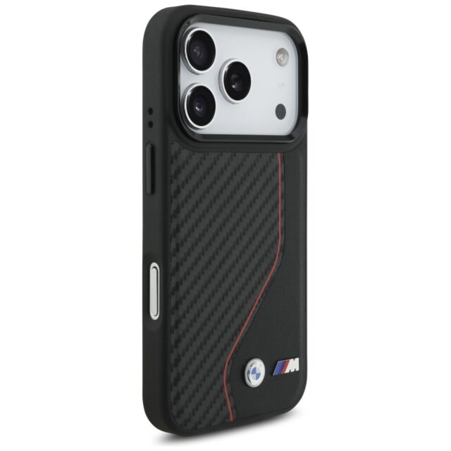 Case BMW M Carbon Line & Logo MagSafe for iPhone 17 Pro red - imagine 4