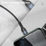 USAMS Braided Cable U55 2A Lightning 1pc for set U55 green 1m SJ448USBSG02 (US-SJ448) - imagine 5