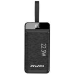 AWEI PowerBank P142K 50000mAh 22.5Wblack 3xUSB/PD/Lightning wyświetlacz + lampka LED - imagine 2