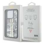 Guess GUHCP15LLFCSEGK iPhone 15 Pro 6.1" black hardcase Liquid Glitter Gold Stripes - imagine 8