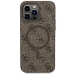 Guess GUHMP13XG4GFRW iPhone 13 Pro Max 6.7" brown hardcase 4G Collection Leather Metal Logo M - imagine 3