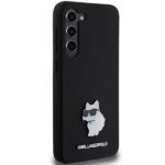 Karl Lagerfeld KLHCS23MSMHCNPK S23+ S916 black hardcase Silicone Choupette Metal Pin - imagine 4