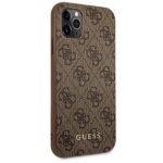 Guess GUHCN58G4GFBR iPhone 11 Pro 5,8" brown hard case 4G Metal Gold Logo - imagine 4
