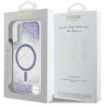 Guess HC Resin Bottom Glitter case for iPhone 16 MagSafe purple - imagine 8