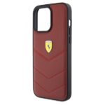 Ferrari FEHCP15XRDUR iPhone 15 Pro Max 6.7" red hardcase Leather Stitched Lines - imagine 6