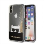Karl Lagerfeld KLHCPXCHPEEGO iPhone X gold hard case Liquid Glitter