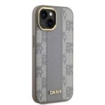 DKNY DKHMP14SPCPVSLE iPhone 14 6.1" beige hardcase Leather Checkered Mono Pattern MagSafe - imagine 4