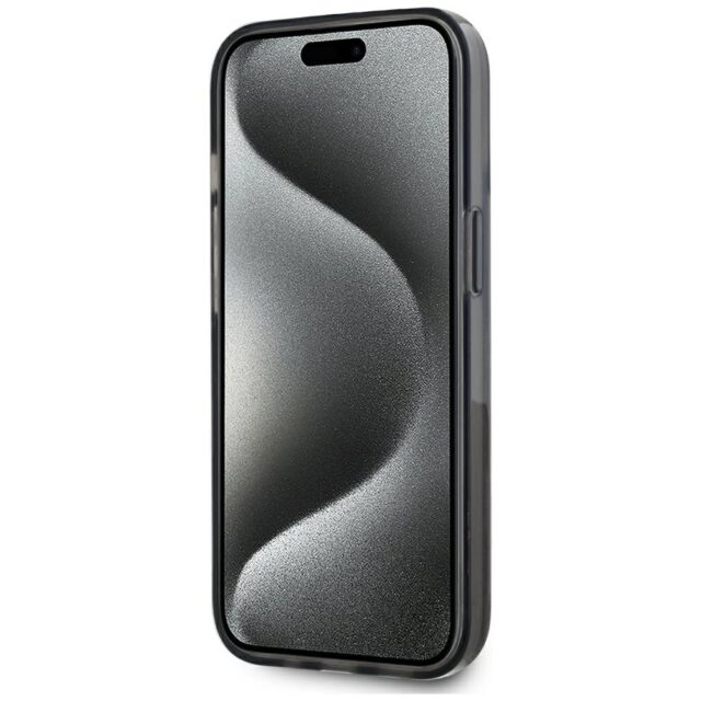 Case Karl Lagerfeld Liquide Glitter Monogram Gradient for iPhone 15 black - imagine 5