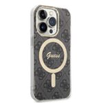Guess Set GUBPP14XH4EACSK Case+ Charger iPhone 14 Pro Max 6,7" black hard case 4G Print Mag - imagine 4