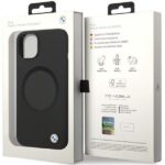 Case BMW BMHMP14SSILBK2 iPhone 14 / 15 / 13 6.1" black Signature Liquid Silicone MagSafe - imagine 8