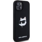 Karl Lagerfeld KLHMP15SSCHPPLK iPhone 15 / 14 / 13 6.1" black hardcase Silicone Choupette Head - imagine 4