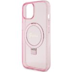 Guess GUHMP15MHRSGSP iPhone 15 Plus / 14 Plus 6.7" pink hardcase Ring Stand Script Glitter Mag - imagine 6