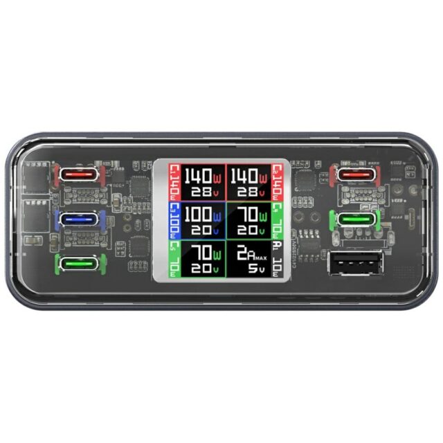 Charging station 4smarts Desk Charger Lucid GaN DIY 360W 5xUSB-C 1xUSB-A gray - imagine 2