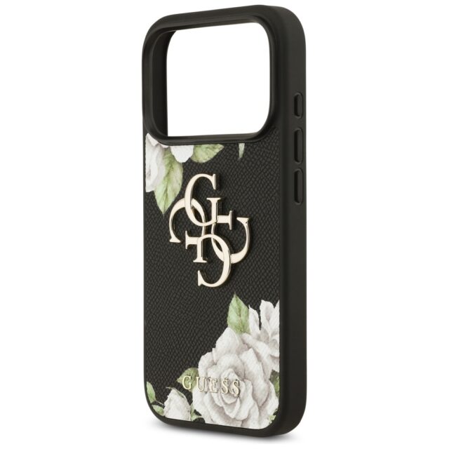 Case Guess Grained Roses & Big 4G Logo for iPhone 17 Pro black - imagine 6