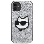 Karl Lagerfeld KLHCN61G2CPS iPhone 11 /Xr 6.1" silver hardcase Glitter Choupette Patch - imagine 3