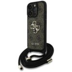 Case Guess 4G Big Logo Cord Stap Crossbody for iPhone 16 Pro brown