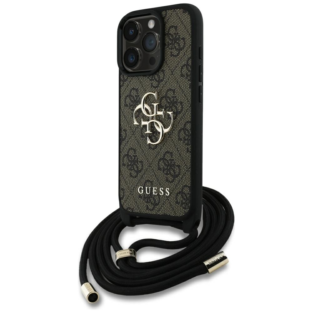 cps-12211ebacfee3f72c5a625981a1bbf48-2025-12-06-05-28-44 Case Guess 4G Big Logo Cord Stap Crossbody for iPhone 16 Pro brown - imagine 1